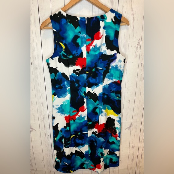 Mario Serrani Italy Dress Women’s Size 8 White With Colorful Print Sleeveless - Picture 6 of 8